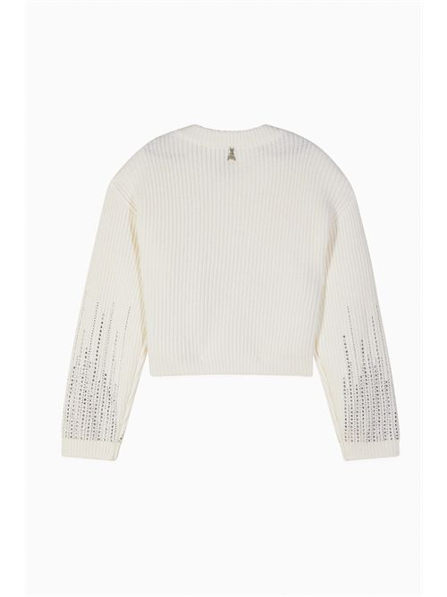 Maglia bianca con strass PATRIZIA PEPE | 7K0059W146